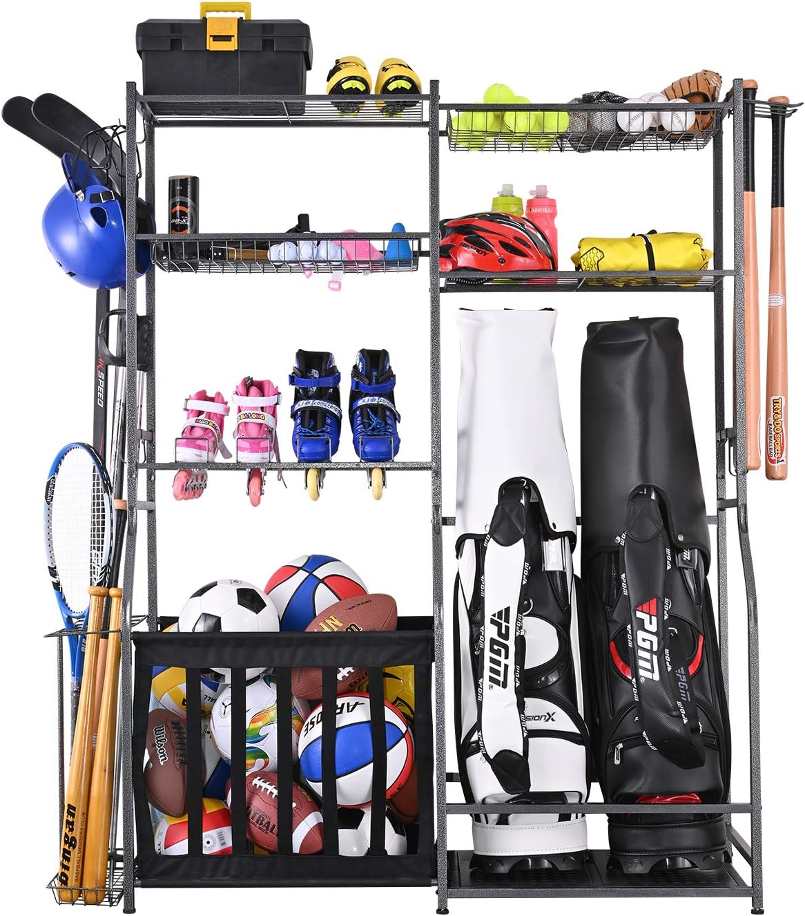 Golf Equipment Garage Organizer - Suporte de Armazenamento de Equipamentos Esportivos