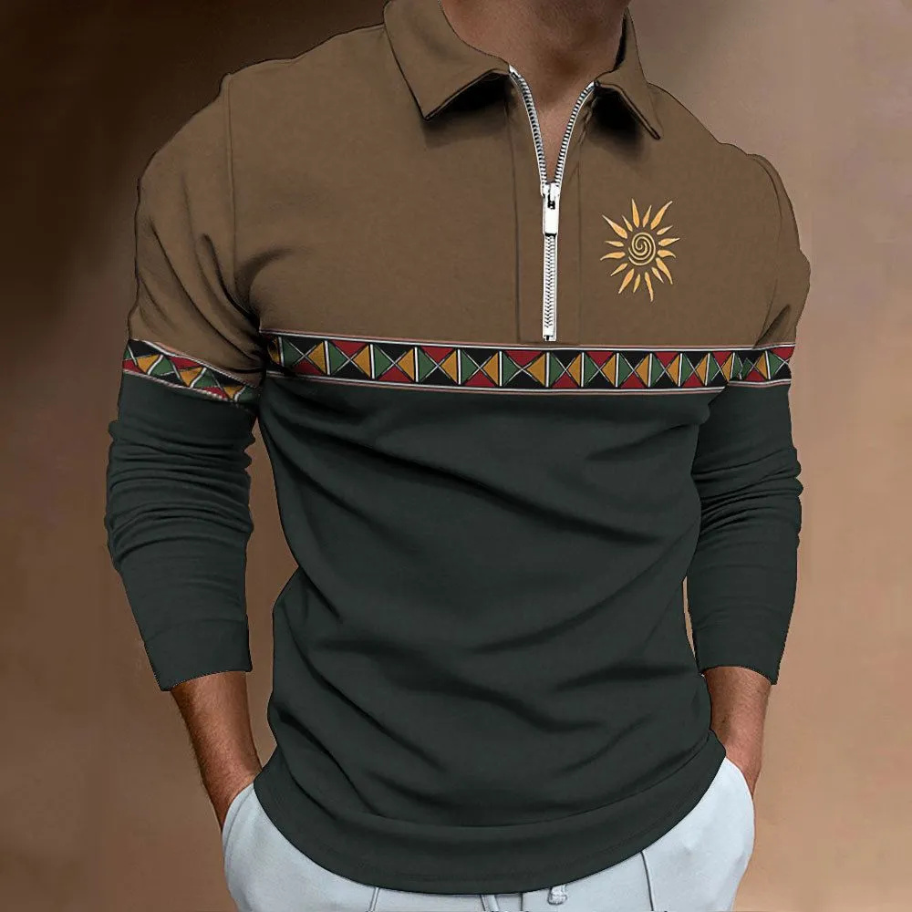 Golf Equipment Brands - Camisas polo estampadas com bloqueio colorido