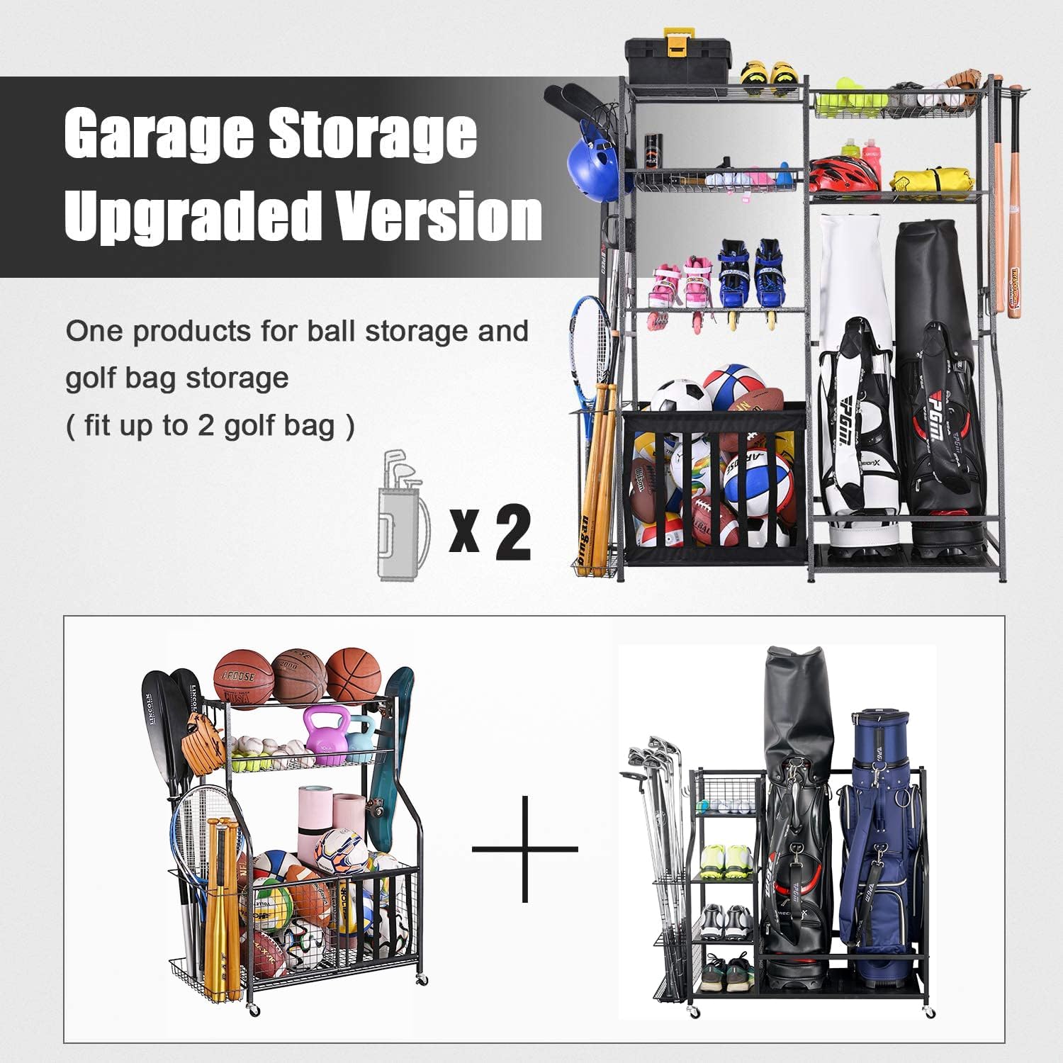 Suporte de Armazenamento de Eq - Golf Equipment Garage Organizer avaliação e preço