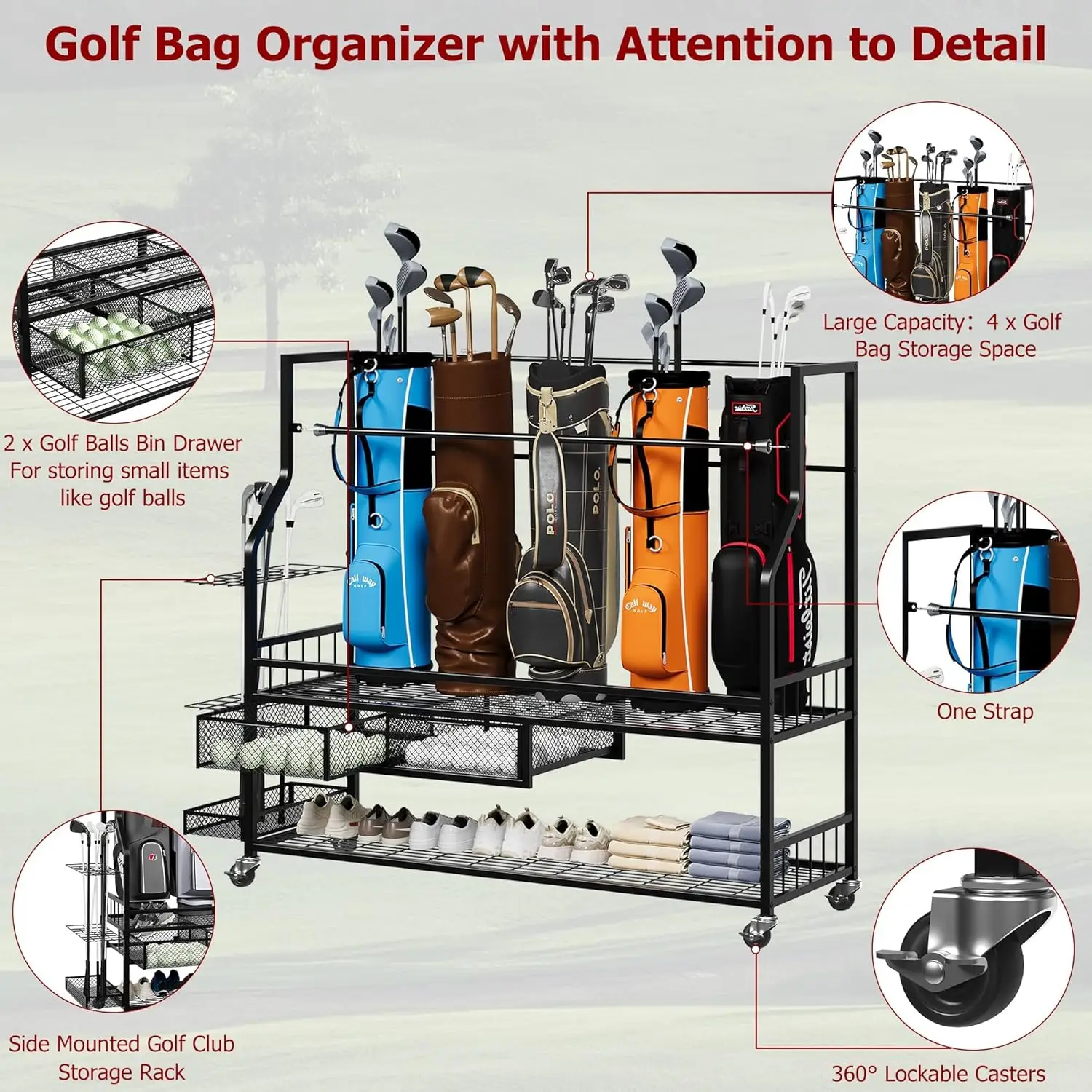 Prateleira de Armazenamento Mu - Golf Equipment Garage Organizer avaliação e preço