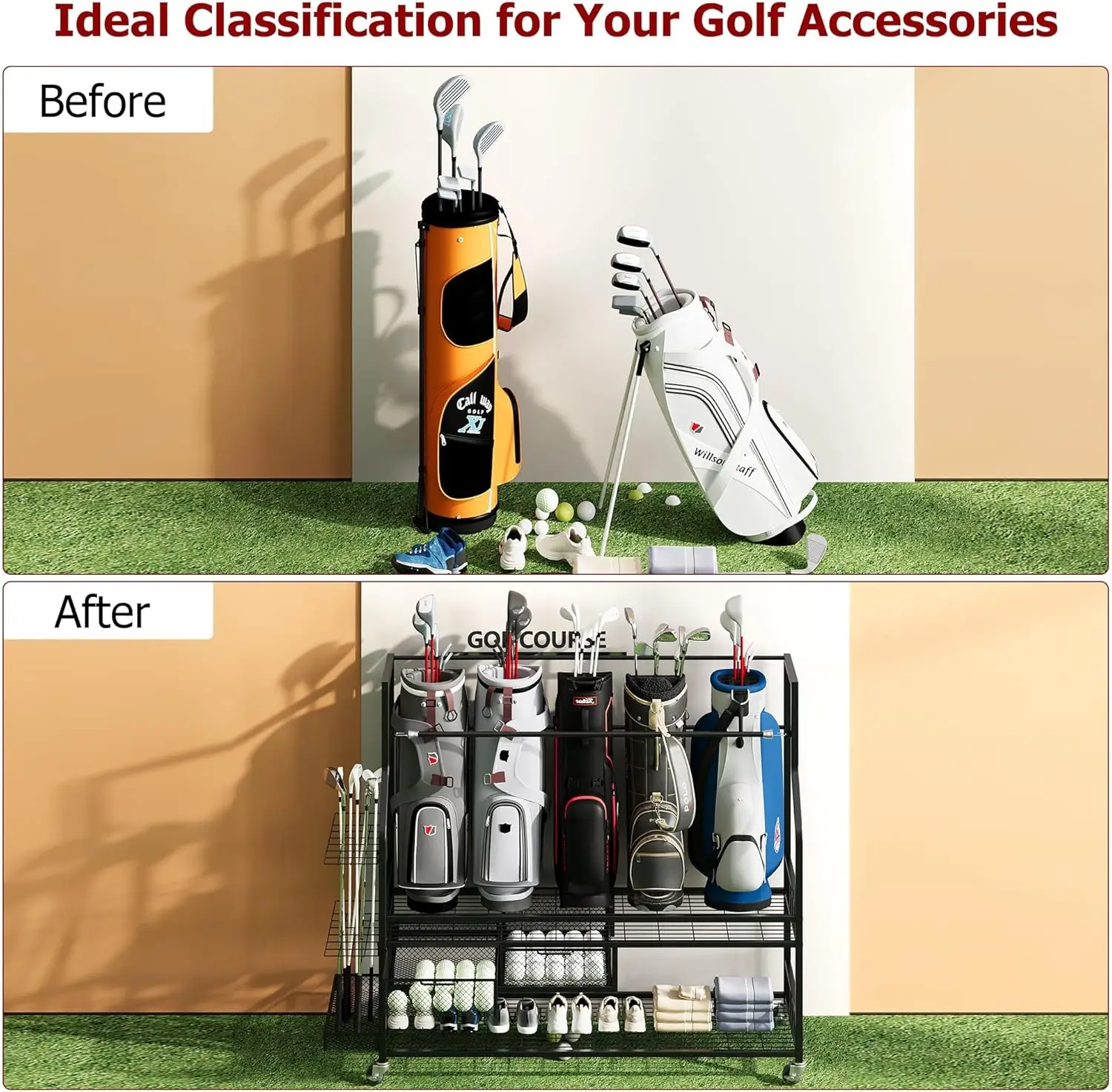 Prateleira de Armazenamento Mu - Golf Equipment Garage Organizer avaliação e preço